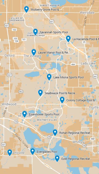 family pools in the villages|Map of Locations (selectable) .